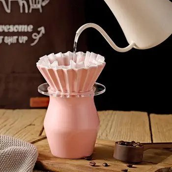 1 Комплект кофейных фильтровальных чашек С высокой постоянной температурой, безопасный, легко моющийся Повторно Используемый Утолщенный Акриловый кофейный фильтр для торта Оригами