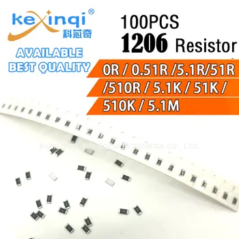100 шт./лот SMD 1206 Резистор 0,25 Вт 1/4 Вт сопротивление 0R Ом 0,51R 5.1R 51R 510R 5.1K 51K 510K 5.1M