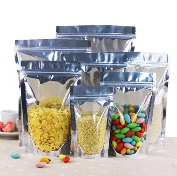 100 шт./лот, упаковочные пакеты из алюминиевой фольги в собственном стиле 9x15 см, сумки для еды и закусок на молнии Оптом
