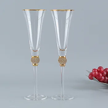 2 шт Инкрустированные бриллиантами Бокалы для шампанского, бокалы для хрустальной свадебной вечеринки, Серебряная чашка для дегустации игристых вин, Бокал для хереса