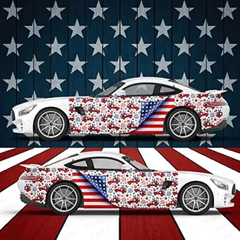 2 шт, наклейки на бок автомобиля с американским флагом, винтажная наклейка на автомобиль с американским флагом, универсальный размер, ливрея автомобиля
