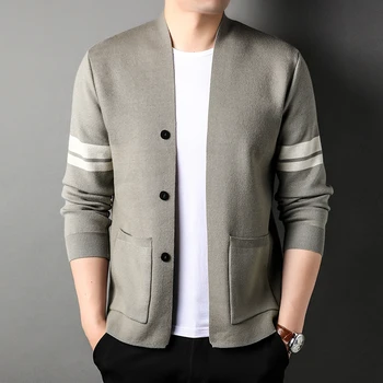 2022 новый высококачественный вязаный кардиган мужской весенне-осенней корейской версии, трендовый повседневный универсальный свитер, пальто, мужская одежда