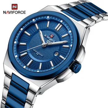 2023 Новые Мужские часы NAVIFORCE Водонепроницаемые Высококачественные Кварцевые наручные часы из нержавеющей стали со светящимся логотипом Relogio Masculino