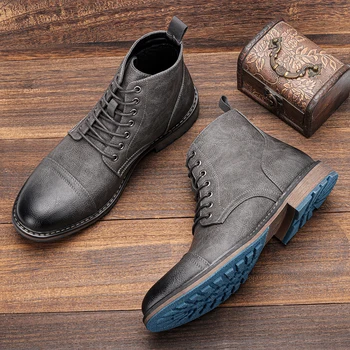 39-48 ботинки мужские 2023 модные удобные брендовые ботинки кожаные # AL636