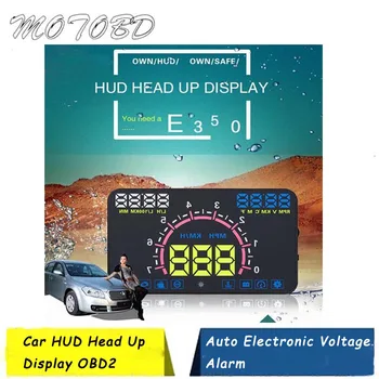 5,8-дюймовый Экран HUD Head Up Display Предупреждение О Превышении скорости Автомобиля Спидометры Система Проектора Лобового Стекла для Автомобилей с OBD2