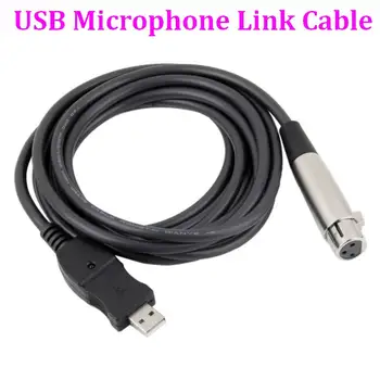 50шт Профессиональный кабель для микрофона 3M USB от мужчины к XLR женщине Адаптер шнура для подключения микрофона к микрофону Аудио Удлинительный кабель Черный