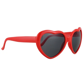 6X Модные милые солнцезащитные очки в стиле Лолиты в форме сердца в стиле ретро, Маскарадный костюм для вечеринки, ЯРКО-красный