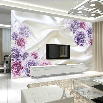 beibehang Пользовательские фотообои Большая настенная роспись фон обои гостиная телевизор Шелковые цветы 3d фреска обои