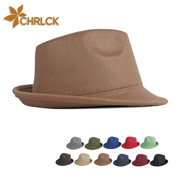 CHRLCK/ Новые модные мужские фетровые шляпы, женская модная джазовая шляпа, летняя весенняя черная шерстяная кепка, уличная повседневная шляпа, бесплатная доставка