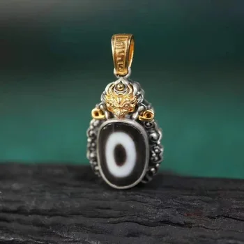DEEPFOREST Серебряного цвета, Инкрустированное ожерелье ручной работы, Тибетский кулон One Eye Big Pengbird, Винтажные украшения в этническом стиле.