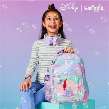 Disney Подлинная Оригинальная Русалка Принцесса Ариэль Красочный холщовый рюкзак для детей, идущих в школу, рюкзак, подарки на день рождения