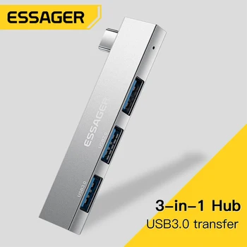 ESSAGER Type C К USB-концентратору Высокоскоростная портативная док-станция Подключи и играй Аксессуары для компьютера / планшета / телефона