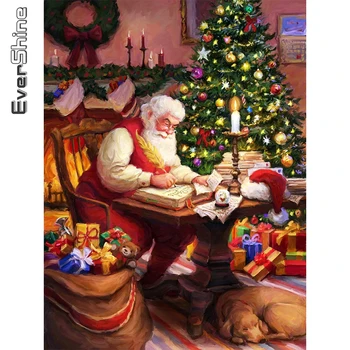 EverShine Алмазная роспись Рождественская Елка Новое поступление Мозаичный Портрет Вышивка Санта Клауса Картины из страз Подарок ручной работы