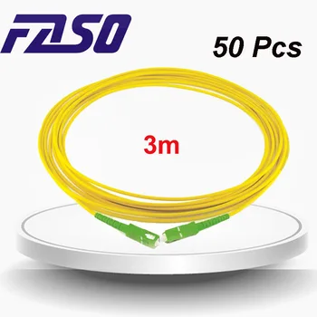 FASO 50шт 3-метровый Волоконно-Оптический Патч-Корд SC/APC SC-SC SX Core 3.0 мм Однорежимный G652D Оптоволоконная Перемычка Optical Fibra Optica