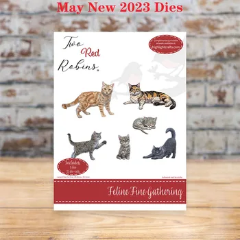 Feline Fine Gathering 2023 Новые металлические штампы для вырезок своими руками /Декор для фотоальбома, бумажные открытки с тиснением