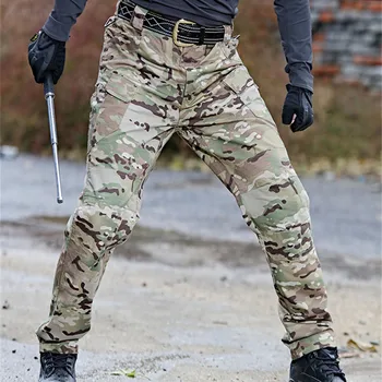 IX7 Высококачественные военные тактические брюки-карго, мужские легкие быстросохнущие брюки, дышащие водонепроницаемые стрейчевые боевые брюки