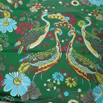 NO51 2023NEW Crane Жаккардовая ткань для платья Cheongsam Party Вечернее платье для сцены Свадебные украшения Одежда Аксессуары своими руками Зеленый