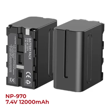 NP-F970, NP-F960, NP-F930, NP-F950 Эрзац-аккумулятор емкостью 12000 мАч для Sony DCR-VX2100, FDR-AX1, HDR-AX2000, HDR-FX7, HVL-LBPB