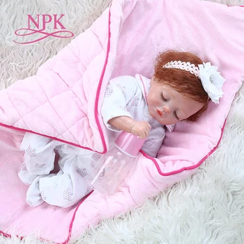 NPKsweet кукла reborn baby girl с одеялом для новорожденного мягкая на ощупь утяжеленная кукла с мягким телом Рождественский Подарок bebe doll reborn