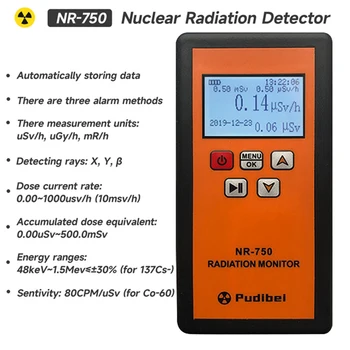 NR-750/850/950 Детектор ядерного излучения Счетчик Гейгера Измеритель Радиоактивности Рентгеновское Излучение γ-Ray Тестер β-Ray Излучения Дозиметр