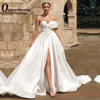 Osquernovia 2023 Гламурные Свадебные платья для женщин трапециевидной формы с разрезом в виде сердца, Невеста Abito Da Sposa, Индивидуальные