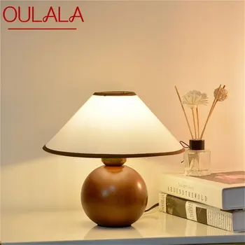 OULALA Dimmer Современная настольная лампа в виде гриба, настольная лампа из скандинавского дерева, светодиодное освещение для украшения дома, спальни
