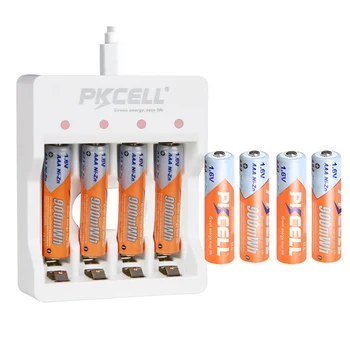 PKCELL 4-100шт 1,6 В AAA NIZN Аккумуляторная Батарея NIZN Зарядное Устройство PKCELL NI-ZN 900 МВтч 3A Размер для Игрушек