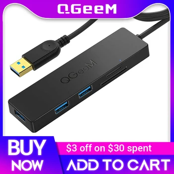 QGeeM USB Hub 3,0 Адаптер Кард-Ридер USB-Разветвитель для Ноутбуков Xiaomi Macbook Pro 2015 5 USB 3,0 Концентратор для ПК Компьютерные Аксессуары