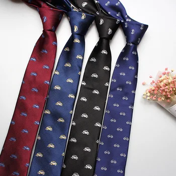 Sitonjwly Мультяшные галстуки из полиэстера для мужского свадебного платья, галстук, тонкий галстук, деловые галстуки из полиэстера Corbatas