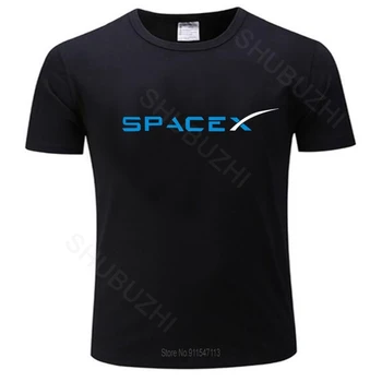 SpaceX черная футболка с логотипом Space X Футболка Мужская Популярная футболка бойфренда Плюс Размер новая модная хлопковая футболка прямая доставка