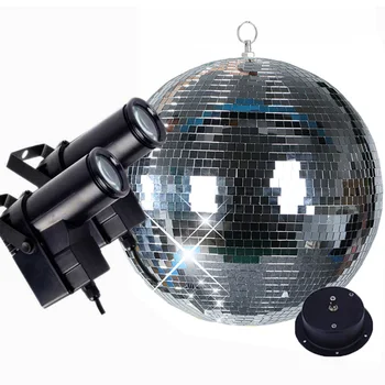 Thrisdar Dia25CM 30 см Светоотражающий Стеклянный Вращающийся Диско-Зеркальный Шар С Мотором и 10 Вт RGB Точечным Лучом Home Party сценические Лампы