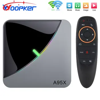 Woopker Amlogic S905X3 TV Box A95X F3 AIR Android 9,0 RGB Light Smart TV BOX 4 ГБ 64 ГБ Двойной Wifi медиаплеер 4K