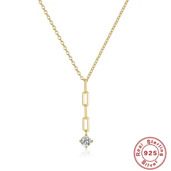 Y-образное ожерелье из стерлингового Серебра 925 пробы, индивидуальное ожерелье, Мини-геометрическое ожерелье на ключицу, Роскошный подарок к празднику 2022