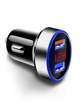 Автомобильное зарядное устройство 3.1A 12/24 В Быстрая зарядка, двойной USB-порт, светодиодный дисплей напряжения, зарядное устройство для быстрой зарядки, автомобильные Аксессуары