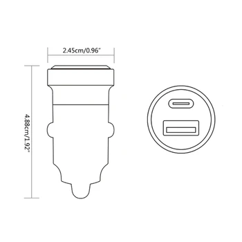 Автомобильный разветвитель-Адаптер Автомобильного прикуривателя С Несколькими портами PD30W One For Two, Двойная розетка зарядного устройства USB, Быстрая зарядка L41A