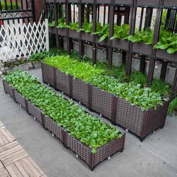 Балконный ящик для посадки овощей, Большой пластиковый таз для выращивания, Комбинированный садовый горшок, корыто для посадки, Открытый внутренний двор на крыше.