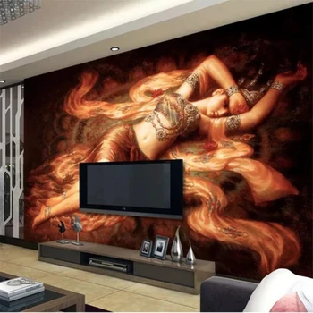 бейбехан Пользовательские обои 3d фотообои Дуньхуан фреска Китайская картина маслом ТВ фон стены гостиная спальня обои