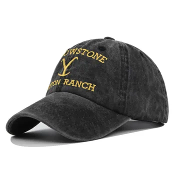 Бейсбольная кепка Yellowstone Dutton Ranch с перекрестным хвостом, потертая Солнцезащитная кепка с вышивкой на открытом воздухе, Однотонная кепка 2022 года Выпуска, Новинка