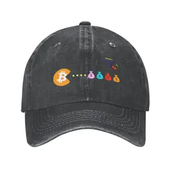 Бейсбольная кепка из хлопка унисекс в стиле панк, Биткойн, доллар, взрослый криптовалютный кошелек, Регулируемая шляпа для папы, Женская, мужская, спортивная