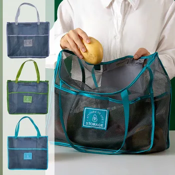 Бесплатная доставка Бытовая Сетка для фруктов и овощей, Складная сумка для покупок, сумки для вторичной переработки, сумки для хранения, домашняя одежда и мебель