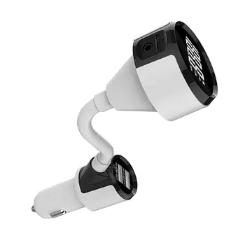 Беспроводное автомобильное MP3 FM-радио Bluetooth с двойным USB белого цвета