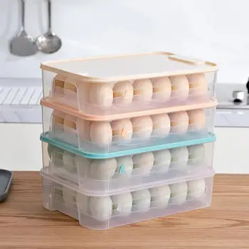 Более хрустящий Дышащий органайзер для яиц в холодильнике с напоминанием даты, 24 Сетки, держатель для яиц, Контейнер для хранения яиц.