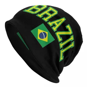 Бразильский флаг Skullies Шапочки Кепки Мужчины Женщины Унисекс Прохладная Зимняя Теплая Вязаная Шапка для взрослых Бразильские Шляпы-капоты