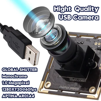 Веб-камера USB с Глобальным Затвором 720p с Высокой Частотой кадров 60 кадров в секунду 1280*720 Модуль Мини-камеры UVC для записи видеозвонков Skype на ПК
