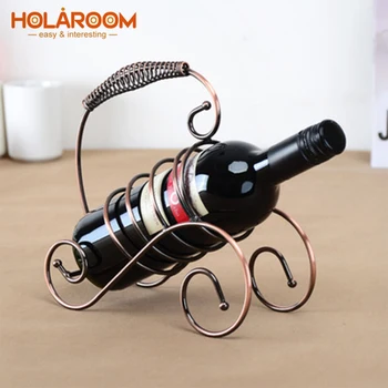Винный стеллаж Holaroom с креативной пружинной ручкой, Прочный Органайзер для хранения вина, Переносной держатель для винной витрины, украшения для бара