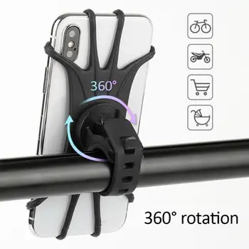 Вращающийся на 360 градусов Силиконовый Велосипедный держатель для телефона, Балансировочный кронштейн для автомобиля, мотоцикла, поддержка GPS для Iphone 11 Xiaomi 10 Huawei P40