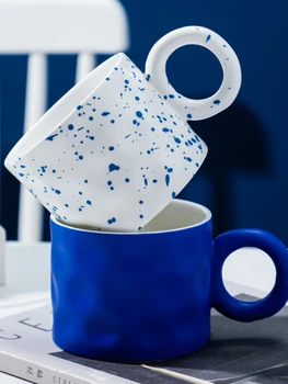 Высококачественная Синяя Керамическая Кружка Подарочная Коробка Упаковка Кофейные Кружки Бесплатная Доставка Чашка для Чайных Чашек Керамическая Посуда Для Напитков Путешествия