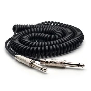Гитарный пружинный кабель 6,35 /6,5 Гитарный басовый аудиокабель Экранирующий провод 5 м Для подключения звука электрогитары