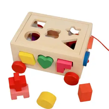 Деревянный выдвижной сортировщик в форме автомобиля, коробка для подбора блоков, детская интеллектуальная игрушка