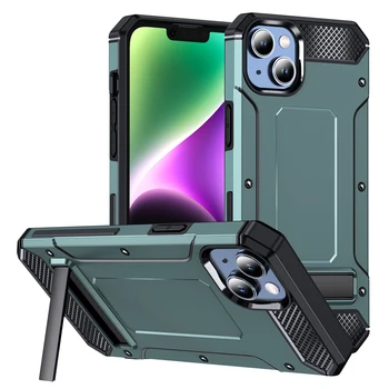 Для iPhone 14 13 12 11 Pro Max XR XS Max 8 7 Plus SE 2022 13Pro Чехол Объектив Камеры Бронированная Задняя Крышка Телефона С Противоударной Подставкой